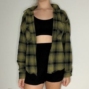 green checkered shirt